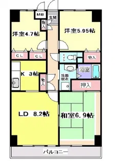 セザンつくし野【3階】の間取り
