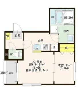 ソレイユ東海通【2階】の間取り