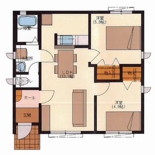 栃木県足利市小俣町【一戸建】の間取り