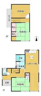 奈良県生駒市俵口町【一戸建】の間取り