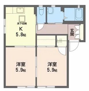 2Kの間取り画像