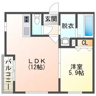 Grand Terrace東開II【2階】の間取り