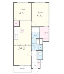 ポムダムール【1階】の間取り