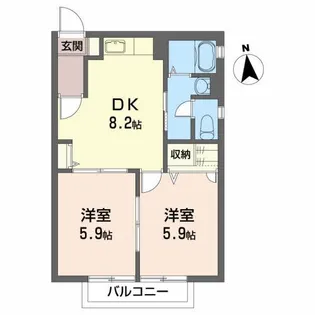 ヴァン・ヴェールD【2階】の間取り