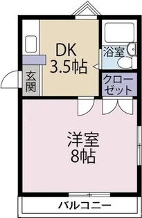 論田レインボーハイツ【1階】の間取り