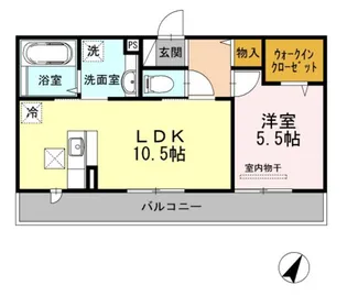 1LDKの間取り画像