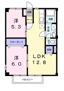 シティハイツ山田C【2階】の間取り