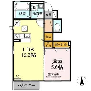 セジュール白石 B【1階】の間取り