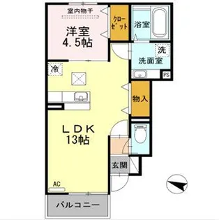 1LDKの間取り画像