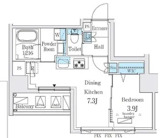 ジオエント秋葉原【4階】の間取り