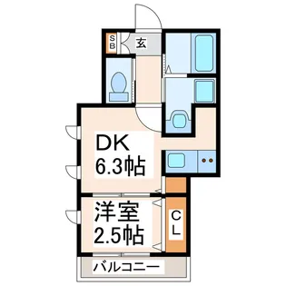 パラシオン熊本駅前【2階】の間取り