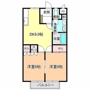 2DKの間取り画像