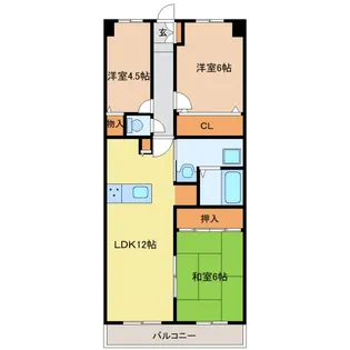 ラピスラズリ梅森坂【6階】の間取り