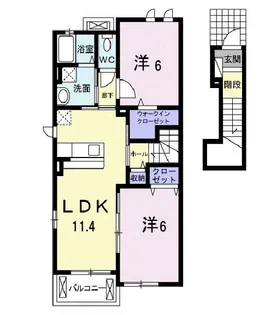 茨城県土浦市木田余東台3【アパート】の間取り