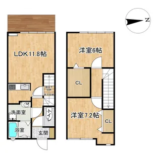 クルーズ E棟【1階】の間取り