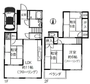 東京都杉並区上高井戸1【一戸建】の間取り