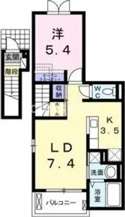 大阪府大阪市東住吉区公園南矢田4【アパート】の間取り