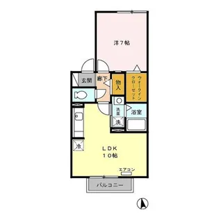 愛知県名古屋市中川区広田町1【アパート】の間取り
