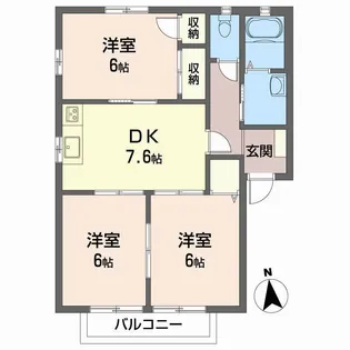 ディアス星乃岡【2階】の間取り