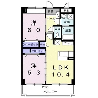 フォレスト大里【2階】の間取り