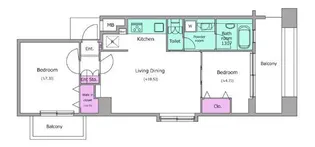 レジディア島津山【9階】の間取り