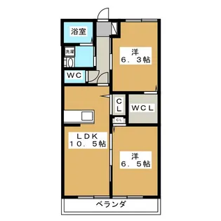 モリテージあやめ B【2階】の間取り