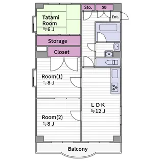 ハイツヒルトンパートIV【3階】の間取り