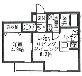 アルティ妙蓮寺A【2階】の間取り