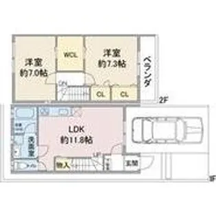 愛知県名古屋市名東区西里町4【一戸建】の間取り