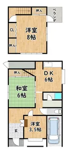 大阪府東大阪市大蓮北3【一戸建】の間取り