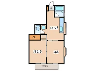 ガーデンサイドイシダB【1階】の間取り