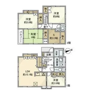 東京都調布市佐須町2【一戸建】の間取り