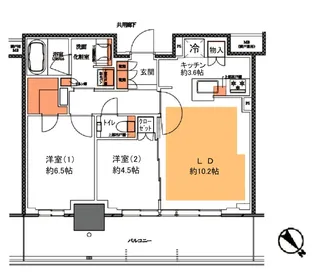プラウドタワー平井【20階】の間取り
