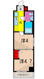 アンベリールマーロ北綾瀬II【4階】の間取り