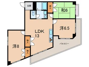 岡本梅ノ谷フラット【2階】の間取り