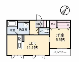 シャーメゾン アリエッタII【2階】の間取り