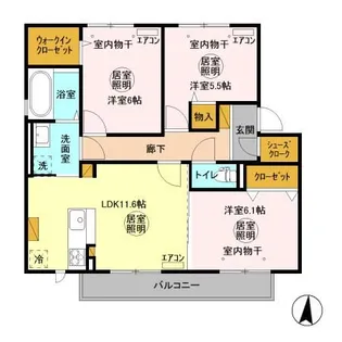 グランマーレMITO H【2階】の間取り