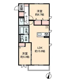 パークサイド相生A【1階】の間取り