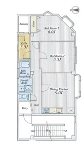 ヒルズ豊玉北【2階】の間取り