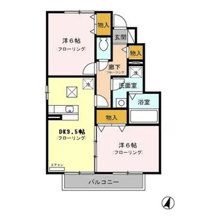 ローズコートII【1階】の間取り