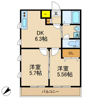 ダイヤモンドクレスト南柏【1階】の間取り