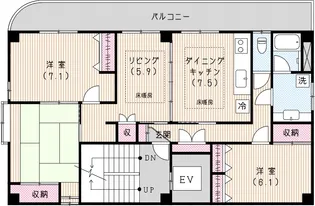 カルム石田【3階】の間取り