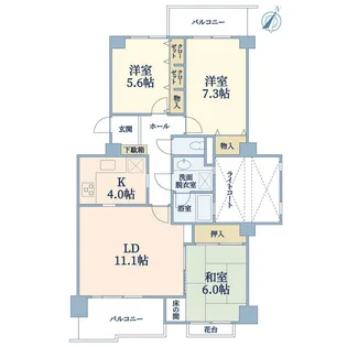 コスモアージュ西葛西【10階】の間取り