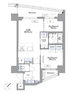 SS.FLAT平井【8階】の間取り