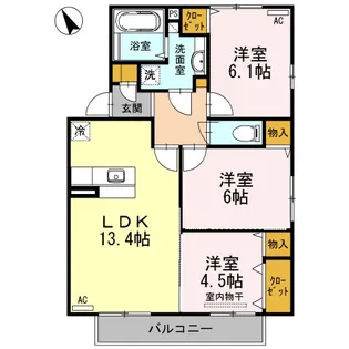 フォルビートB【2階】の間取り