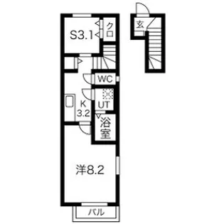 ソワサントゥ ディス長田町 A【2階】の間取り