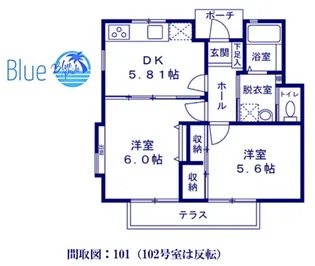 サンハイツ杉山B棟【1階】の間取り