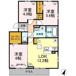 フルール・デ・シャン F【2階】の間取り