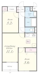 Soleil本厚木(ソレイユホンアツギ)【2階】の間取り