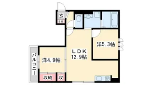 メゾンドソルテ A棟【1階】の間取り